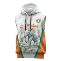Custom Ivory Coast Football Sleeveless Hoodie 2026 Cote d'Ivoire Les Elephants White Version - Wonder Print Shop