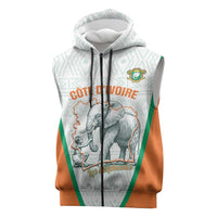 Custom Ivory Coast Football Sleeveless Zip Hoodie 2026 Cote d'Ivoire Les Elephants White Version - Wonder Print Shop