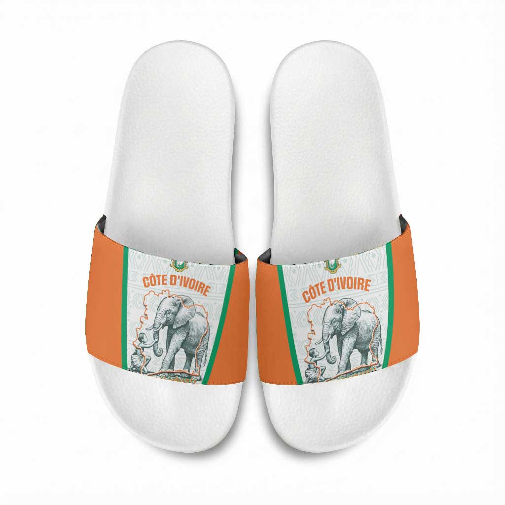 Ivory Coast Football Slide Sandals 2026 Cote d'Ivoire Les Elephants White Version - Wonder Print Shop