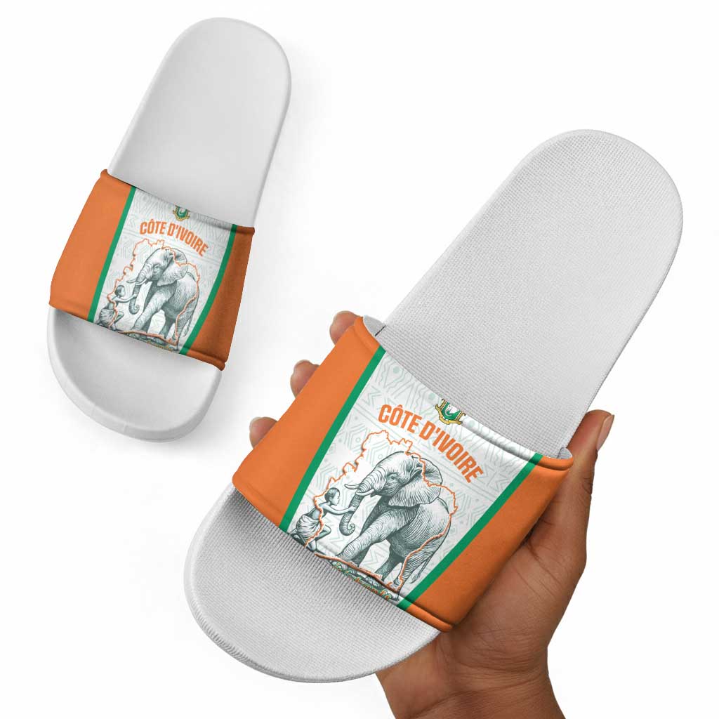 Ivory Coast Football Slide Sandals 2026 Cote d'Ivoire Les Elephants White Version - Wonder Print Shop