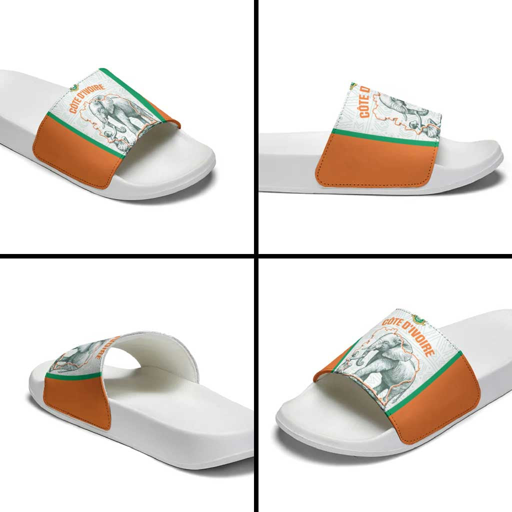 Ivory Coast Football Slide Sandals 2026 Cote d'Ivoire Les Elephants White Version - Wonder Print Shop