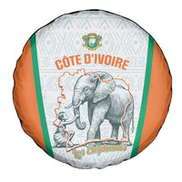 Ivory Coast Football Spare Tire Cover 2026 Cote d'Ivoire Les Elephants White Version - Wonder Print Shop