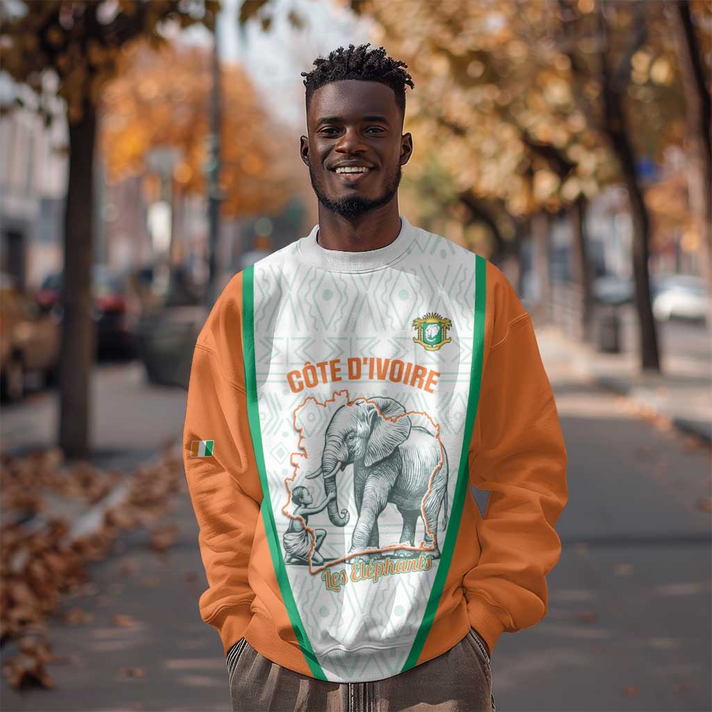 Custom Ivory Coast Football Sweatshirt 2026 Cote d'Ivoire Les Elephants White Version - Wonder Print Shop