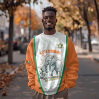 Custom Ivory Coast Football Sweatshirt 2026 Cote d'Ivoire Les Elephants White Version - Wonder Print Shop