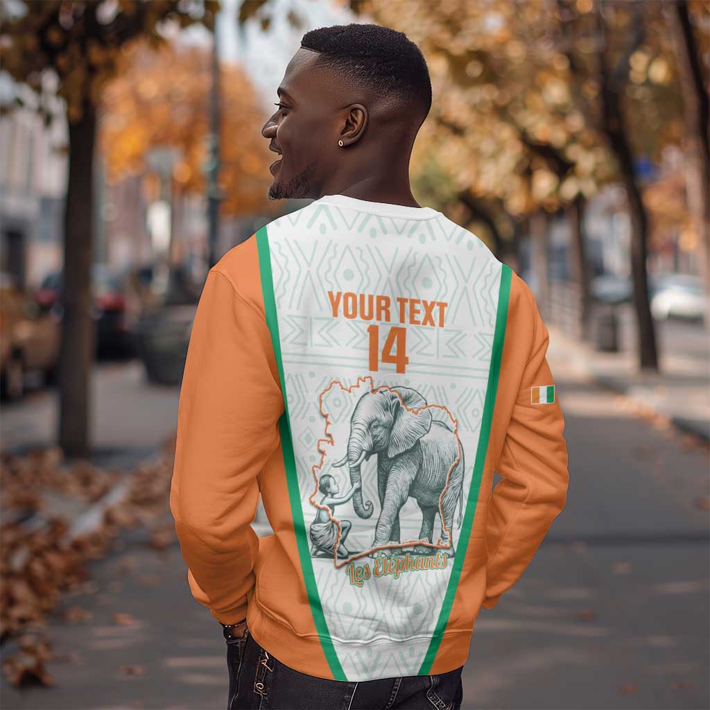 Custom Ivory Coast Football Sweatshirt 2026 Cote d'Ivoire Les Elephants White Version - Wonder Print Shop