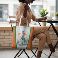 Ivory Coast Football Tote Bag 2026 Cote d'Ivoire Les Elephants White Version - Wonder Print Shop