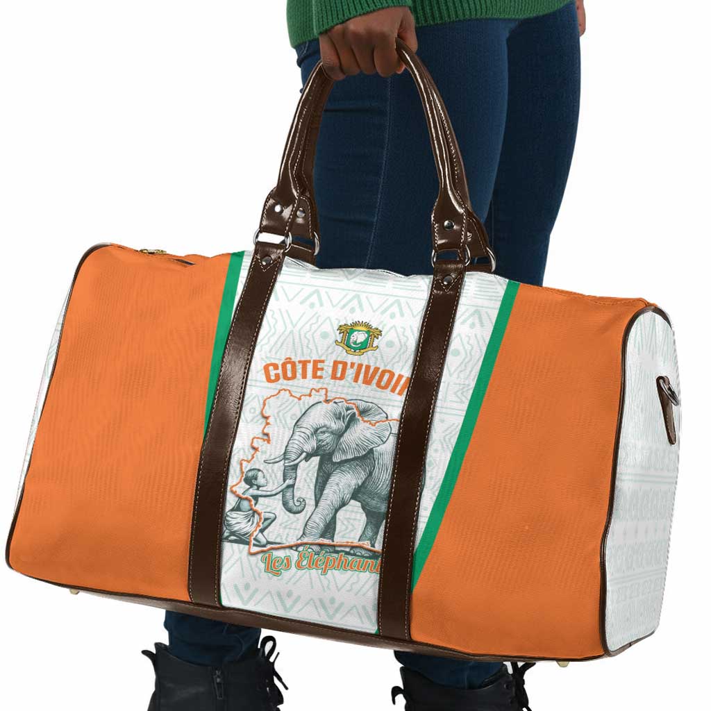 Ivory Coast Football Travel Bag 2026 Cote d'Ivoire Les Elephants White Version - Wonder Print Shop