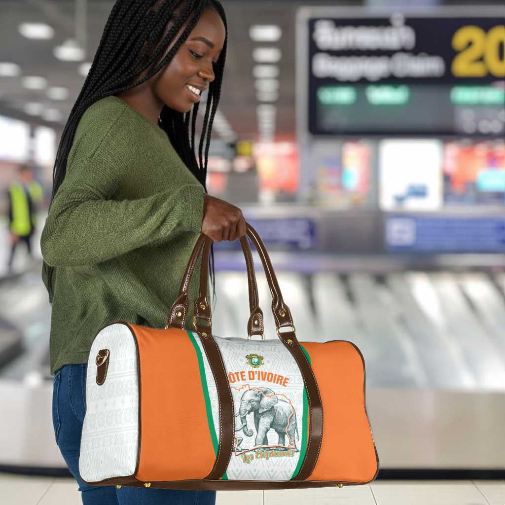 Ivory Coast Football Travel Bag 2026 Cote d'Ivoire Les Elephants White Version - Wonder Print Shop