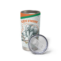 Custom Ivory Coast Football Tumbler Cup 2026 Cote d'Ivoire Les Elephants White Version - Wonder Print Shop