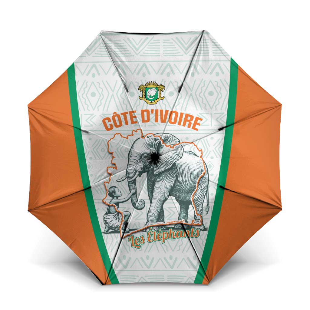 Ivory Coast Football Umbrella 2026 Cote d'Ivoire Les Elephants White Version - Wonder Print Shop