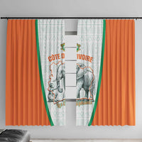 Ivory Coast Football Window Curtain 2026 Cote d'Ivoire Les Elephants White Version - Wonder Print Shop