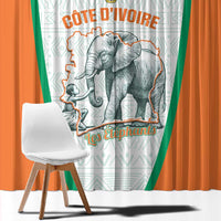 Ivory Coast Football Window Curtain 2026 Cote d'Ivoire Les Elephants White Version - Wonder Print Shop