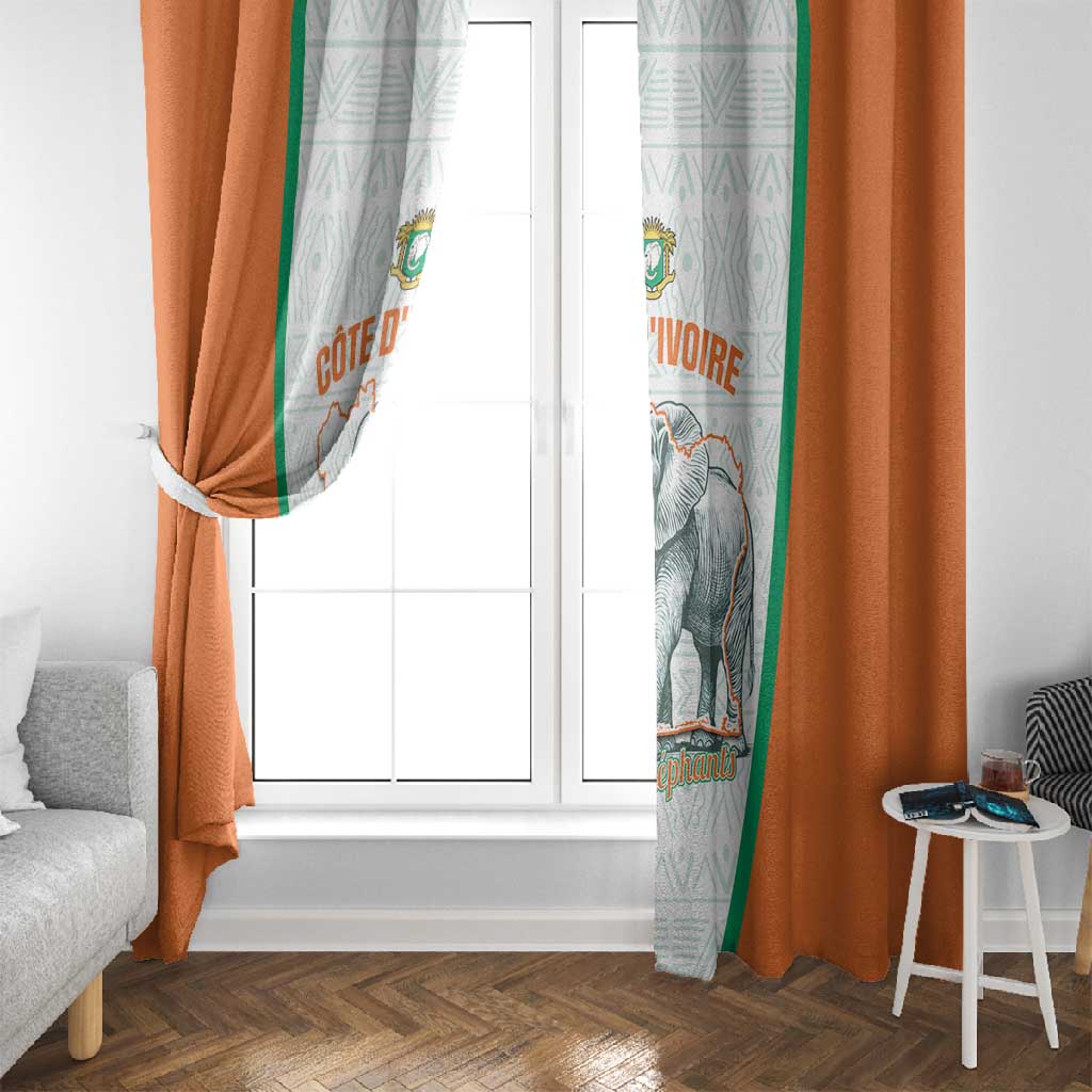 Ivory Coast Football Window Curtain 2026 Cote d'Ivoire Les Elephants White Version - Wonder Print Shop