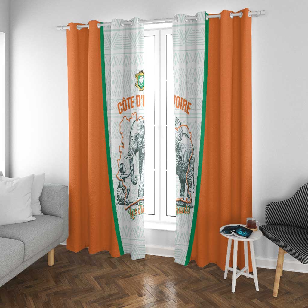 Ivory Coast Football Window Curtain 2026 Cote d'Ivoire Les Elephants White Version - Wonder Print Shop