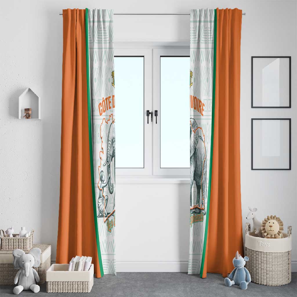 Ivory Coast Football Window Curtain 2026 Cote d'Ivoire Les Elephants White Version - Wonder Print Shop