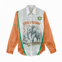 Custom Ivory Coast Football Women Casual Shirt 2026 Cote d'Ivoire Les Elephants White Version - Wonder Print Shop