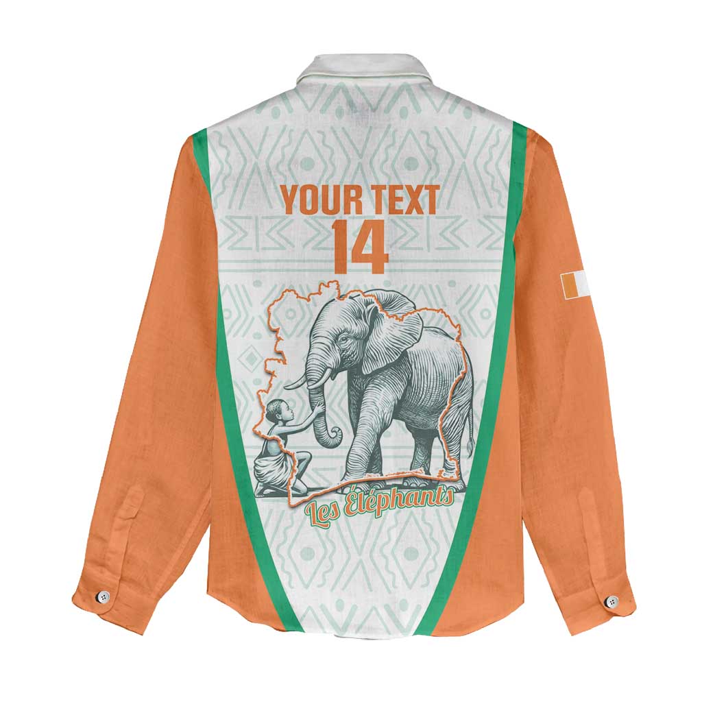 Custom Ivory Coast Football Women Casual Shirt 2026 Cote d'Ivoire Les Elephants White Version - Wonder Print Shop