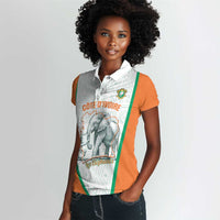 Custom Ivory Coast Football Women Polo Shirt 2026 Cote d'Ivoire Les Elephants White Version LT14
