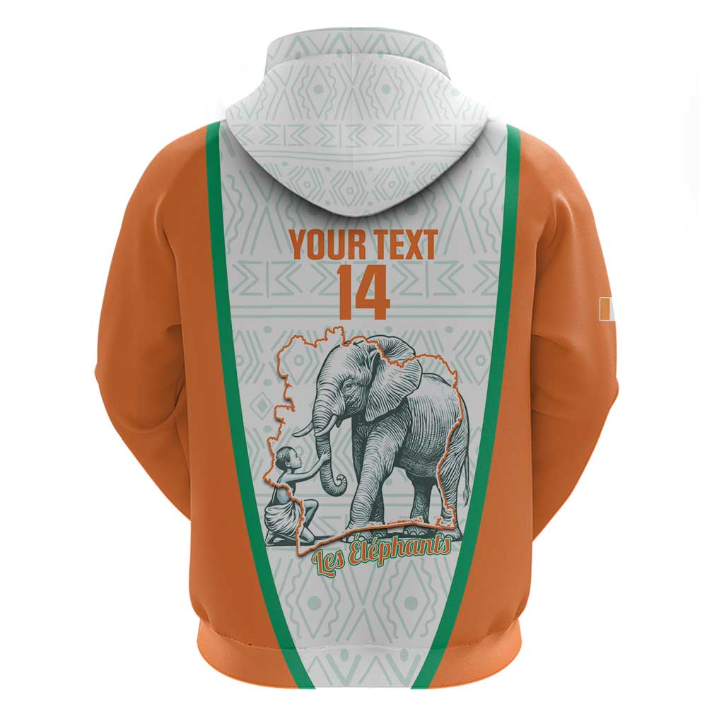 Custom Ivory Coast Football Zip Hoodie 2026 Cote d'Ivoire Les Elephants White Version - Wonder Print Shop