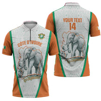 Custom Ivory Coast Football Zipper Polo Shirt 2026 Cote d'Ivoire Les Elephants White Version - Wonder Print Shop