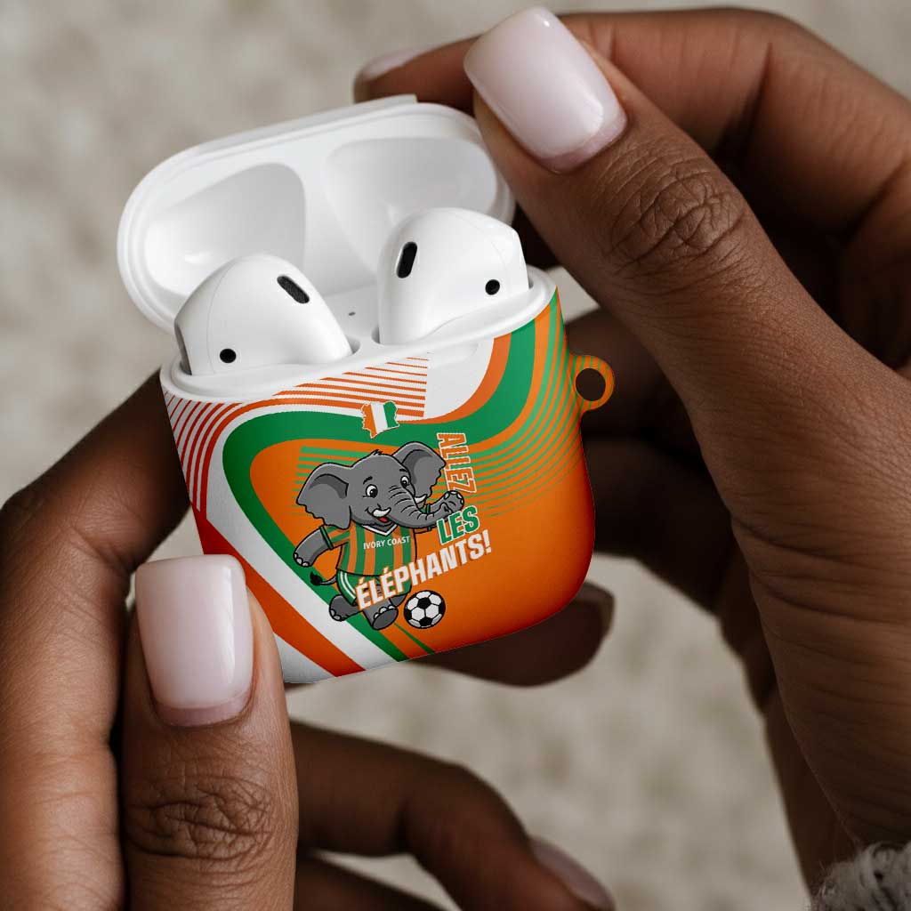 Ivory Coast Football AirPods Case 2026 Allez Les Elephants Cute Mascot - Wonder Print Shop