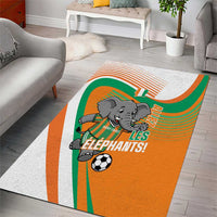 Ivory Coast Football Area Rug 2026 Allez Les Elephants Cute Mascot - Wonder Print Shop