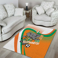 Ivory Coast Football Area Rug 2026 Allez Les Elephants Cute Mascot - Wonder Print Shop