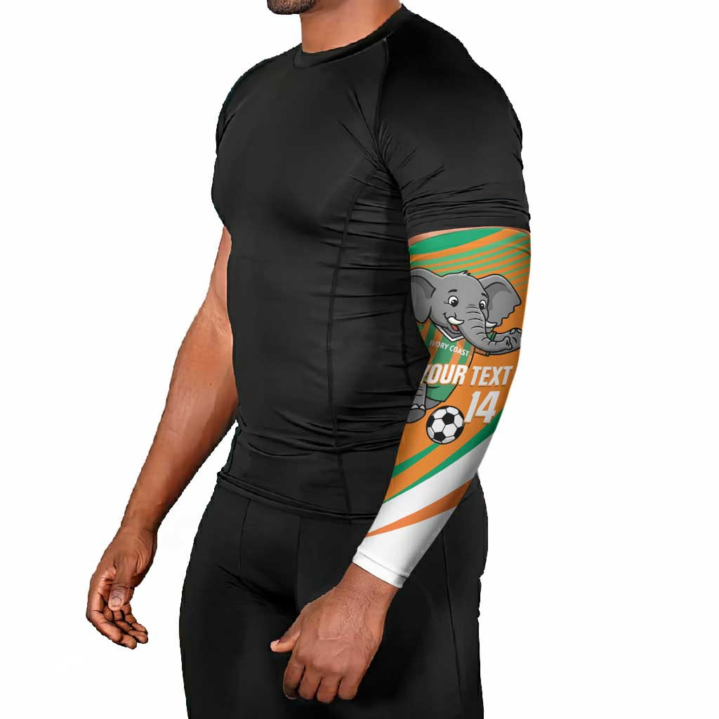 Custom Ivory Coast Football Arm Sleeves 2026 Allez Les Elephants Cute Mascot - Wonder Print Shop