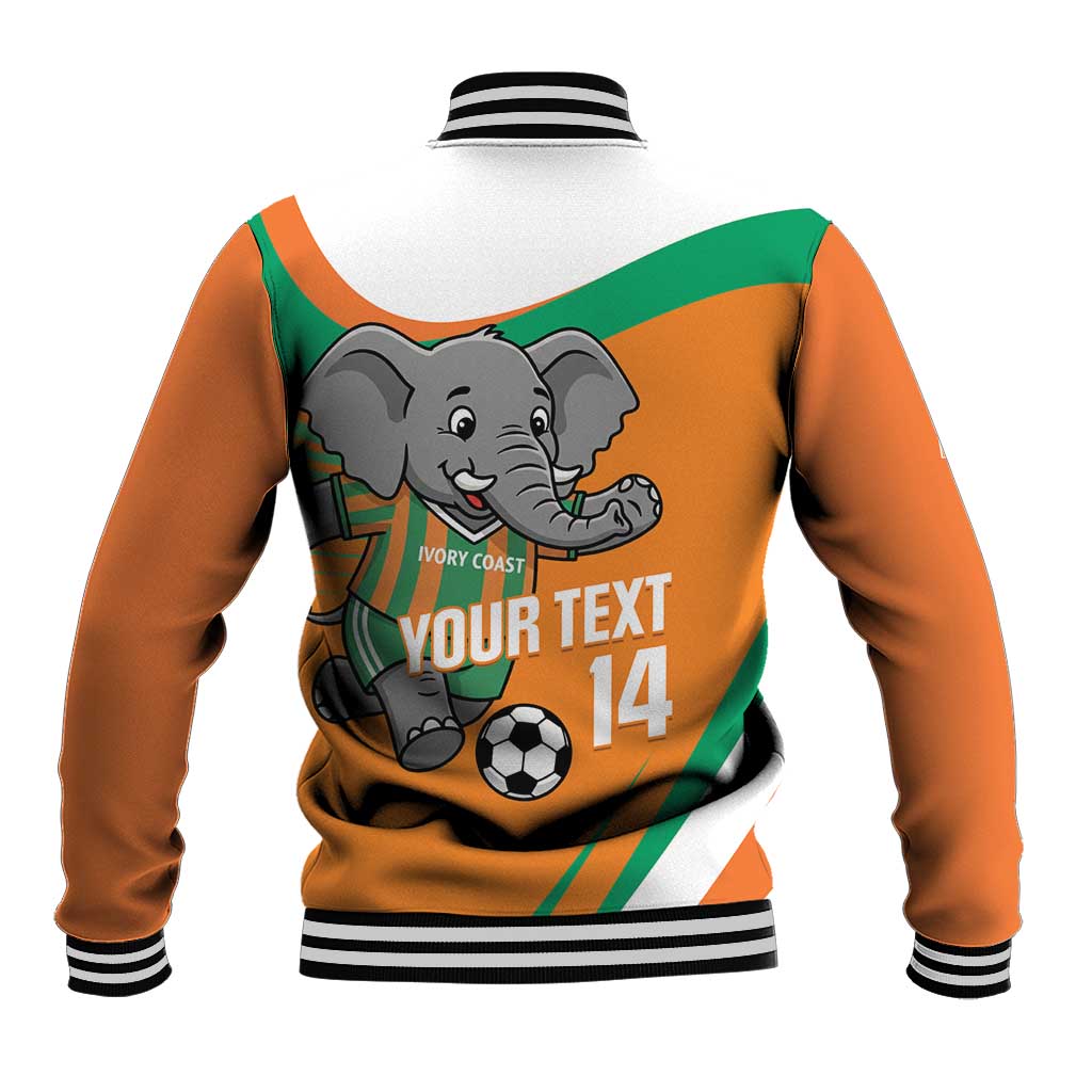 Custom Ivory Coast Football Baseball Jacket 2026 Allez Les Elephants Cute Mascot - Wonder Print Shop