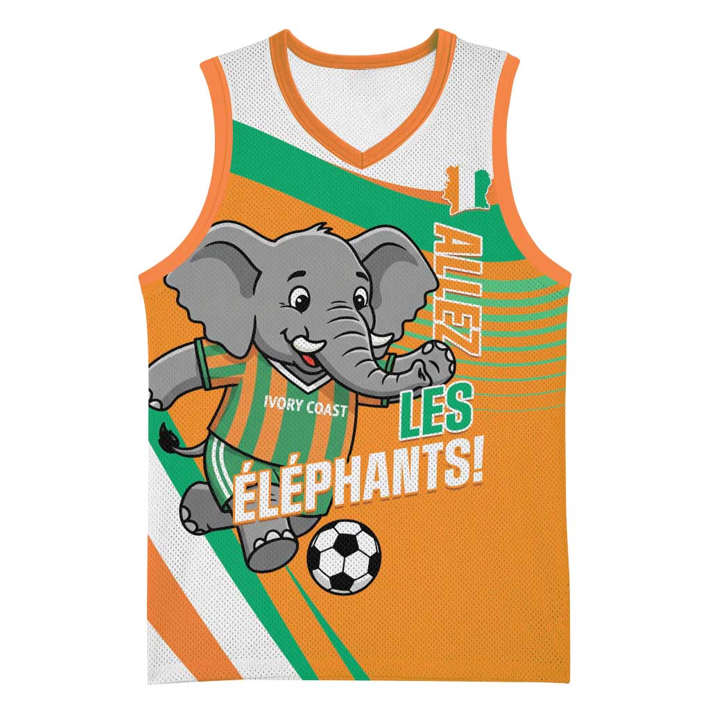 Custom Ivory Coast Football Basketball Jersey 2026 Allez Les Elephants Cute Mascot - Wonder Print Shop