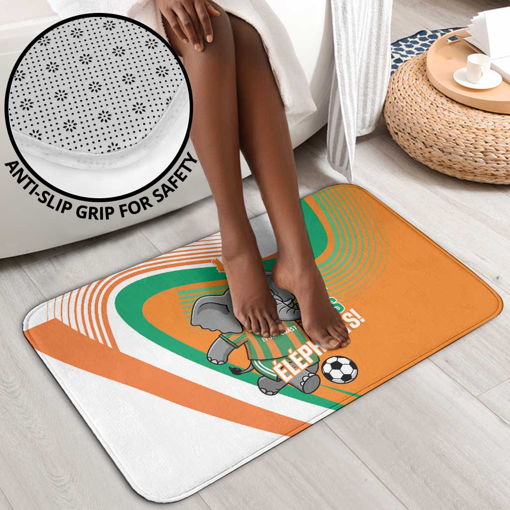 Ivory Coast Football Bathroom Set 2026 Allez Les Elephants Cute Mascot - Wonder Print Shop