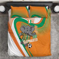 Ivory Coast Football Bedding Set 2026 Allez Les Elephants Cute Mascot - Wonder Print Shop