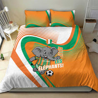 Ivory Coast Football Bedding Set 2026 Allez Les Elephants Cute Mascot - Wonder Print Shop