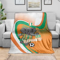 Ivory Coast Football Blanket 2026 Allez Les Elephants Cute Mascot - Wonder Print Shop