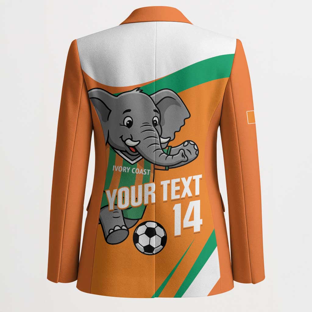Custom Ivory Coast Football Blazer 2026 Allez Les Elephants Cute Mascot - Wonder Print Shop