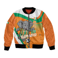 Custom Ivory Coast Football Bomber Jacket 2026 Allez Les Elephants Cute Mascot - Wonder Print Shop