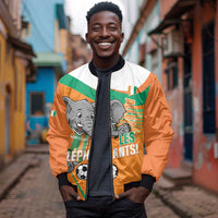 Custom Ivory Coast Football Bomber Jacket 2026 Allez Les Elephants Cute Mascot - Wonder Print Shop