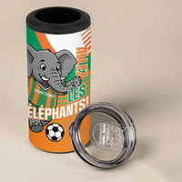 Custom Ivory Coast Football 4 in 1 Can Cooler Tumbler 2026 Allez Les Elephants Cute Mascot - Wonder Print Shop