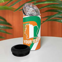 Custom Ivory Coast Football 4 in 1 Can Cooler Tumbler 2026 Allez Les Elephants Cute Mascot - Wonder Print Shop