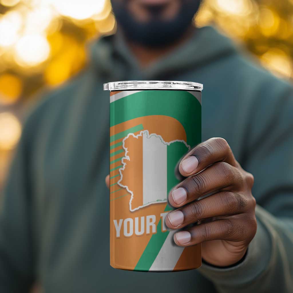 Custom Ivory Coast Football 4 in 1 Can Cooler Tumbler 2026 Allez Les Elephants Cute Mascot - Wonder Print Shop