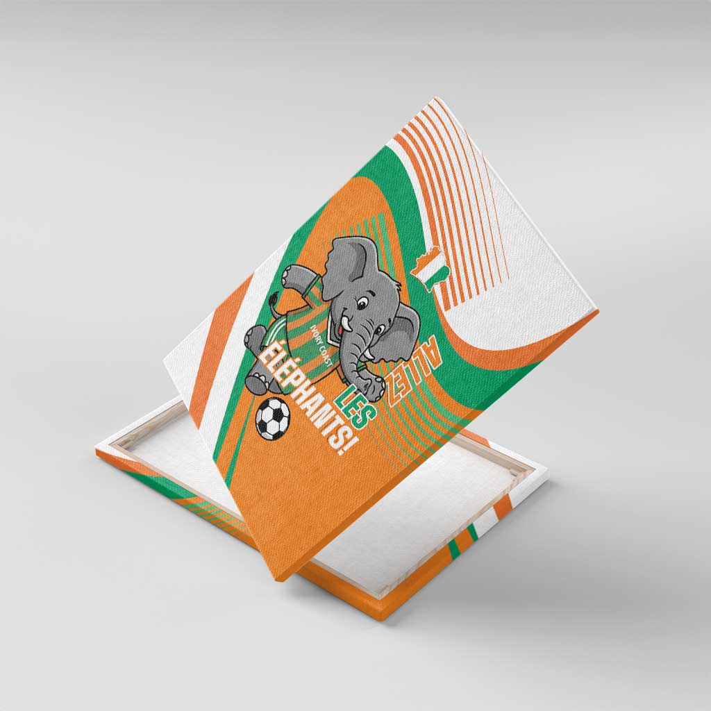 Ivory Coast Football Canvas Wall Art 2026 Allez Les Elephants Cute Mascot - Wonder Print Shop