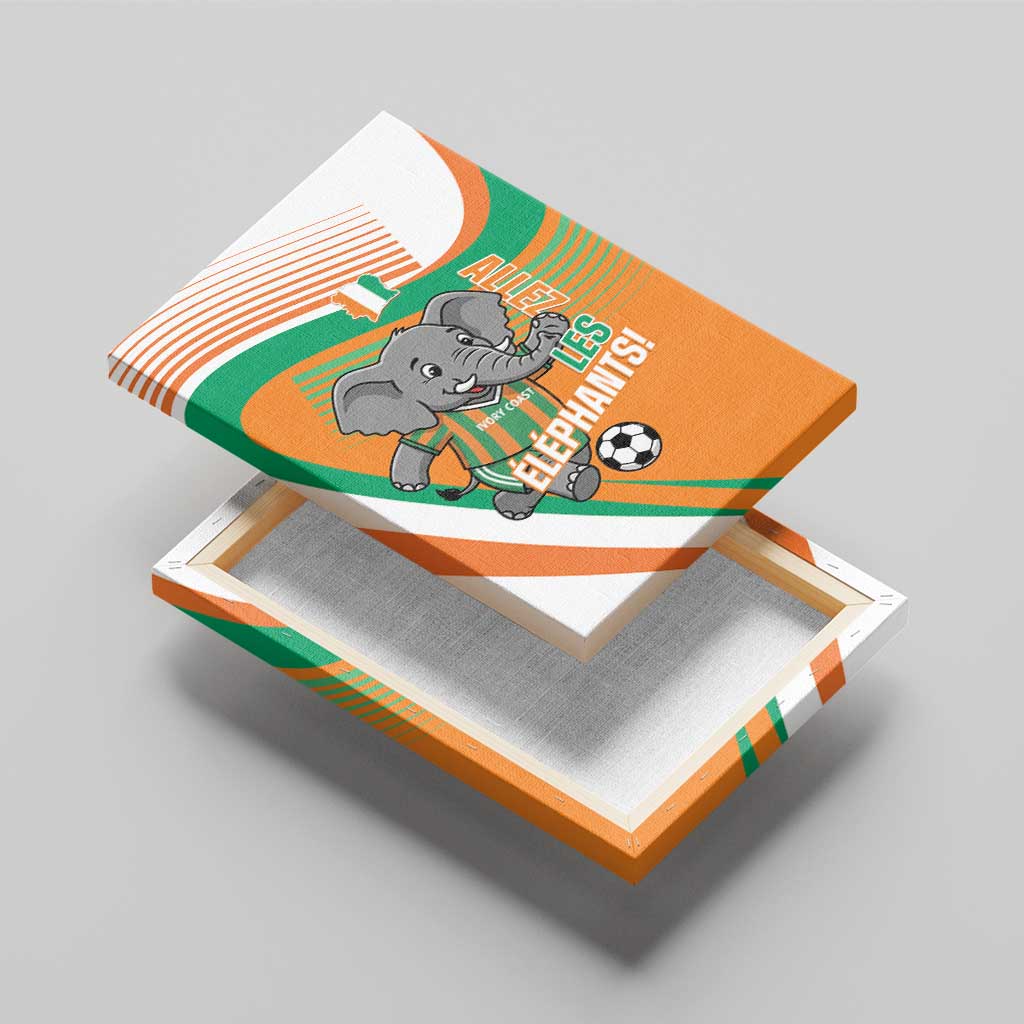 Ivory Coast Football Canvas Wall Art 2026 Allez Les Elephants Cute Mascot - Wonder Print Shop