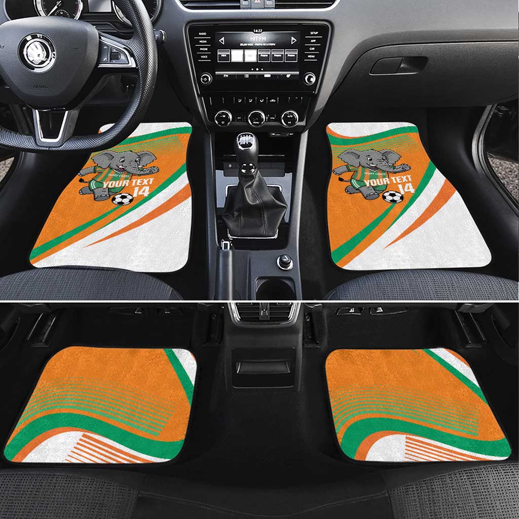 Custom Ivory Coast Football Car Mats 2026 Allez Les Elephants Cute Mascot - Wonder Print Shop