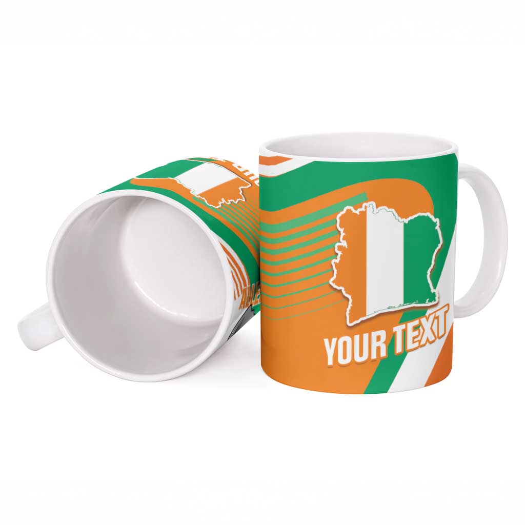 Custom Ivory Coast Football Ceramic Mug 2026 Allez Les Elephants Cute Mascot - Wonder Print Shop