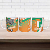 Custom Ivory Coast Football Ceramic Mug 2026 Allez Les Elephants Cute Mascot - Wonder Print Shop
