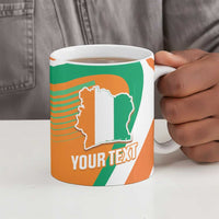 Custom Ivory Coast Football Ceramic Mug 2026 Allez Les Elephants Cute Mascot - Wonder Print Shop