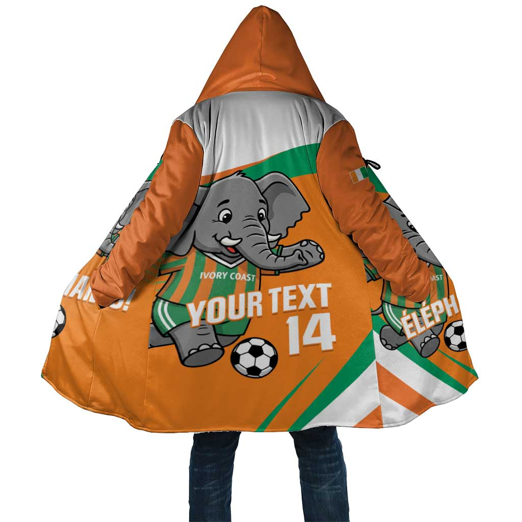 Custom Ivory Coast Football Cloak 2026 Allez Les Elephants Cute Mascot - Wonder Print Shop