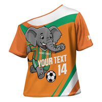 Custom Ivory Coast Football Cross Shoulder Shirt 2026 Allez Les Elephants Cute Mascot - Wonder Print Shop