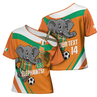 Custom Ivory Coast Football Cross Shoulder Shirt 2026 Allez Les Elephants Cute Mascot - Wonder Print Shop