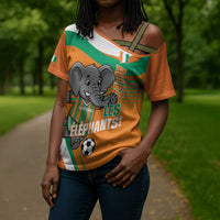 Custom Ivory Coast Football Cross Shoulder Shirt 2026 Allez Les Elephants Cute Mascot - Wonder Print Shop